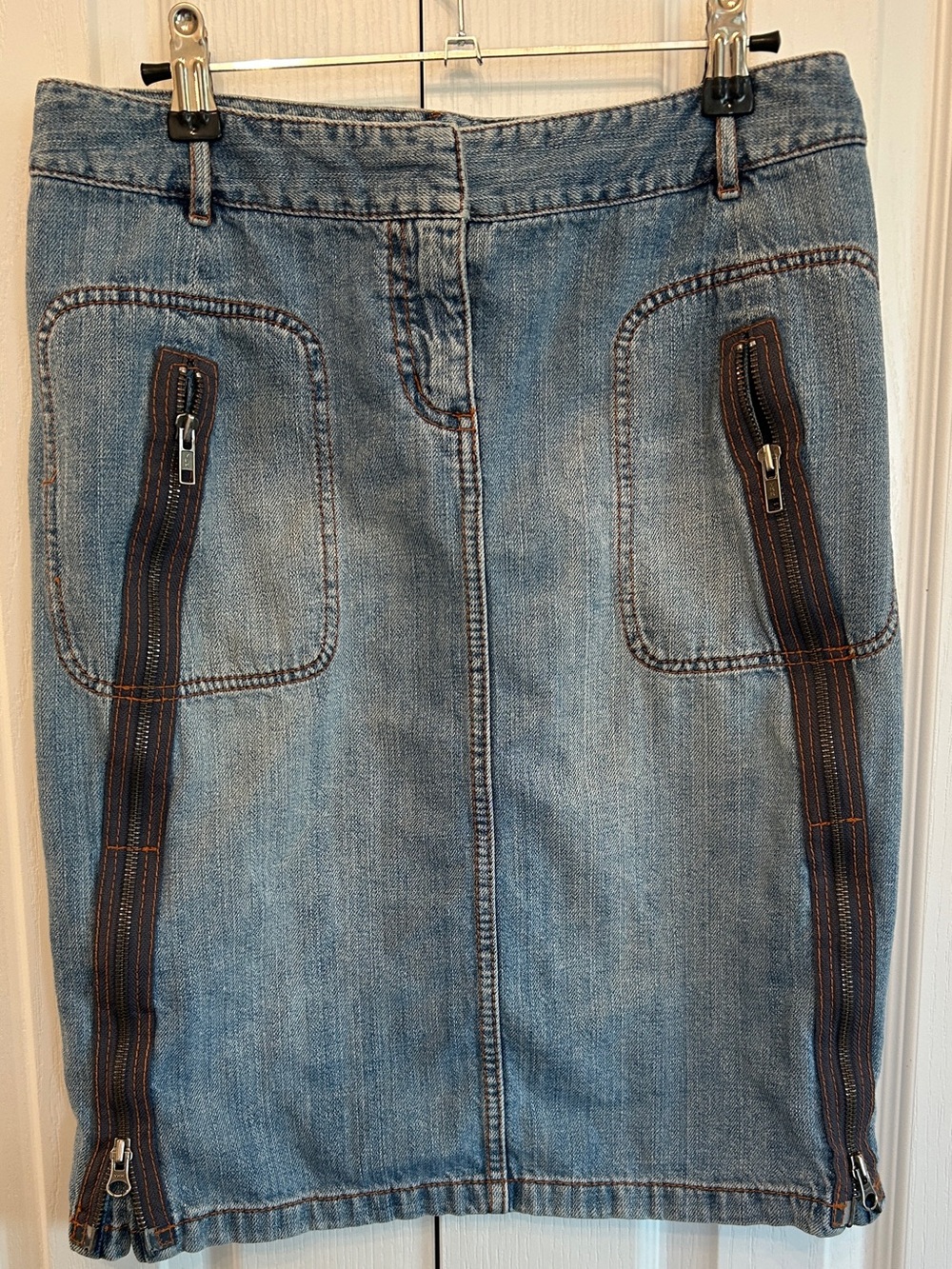 Vintage Y2K FCUK French Connection Streetwear Denim Utility Skirt  Cotton Sz 6